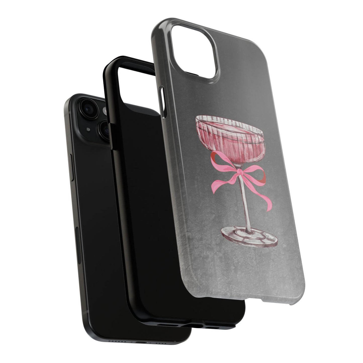 Martini Phone Case, Pink Cocktail Drink Protective Cover, Tough Phone Case, Gift for Martini Lover, Stylish Phone Accessory, Unique Phone