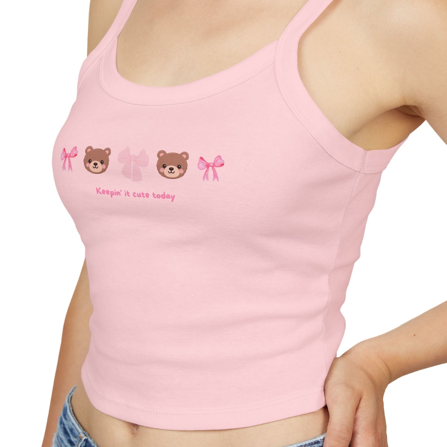 Tank Top with Cute Bear Print - Women's Fashion