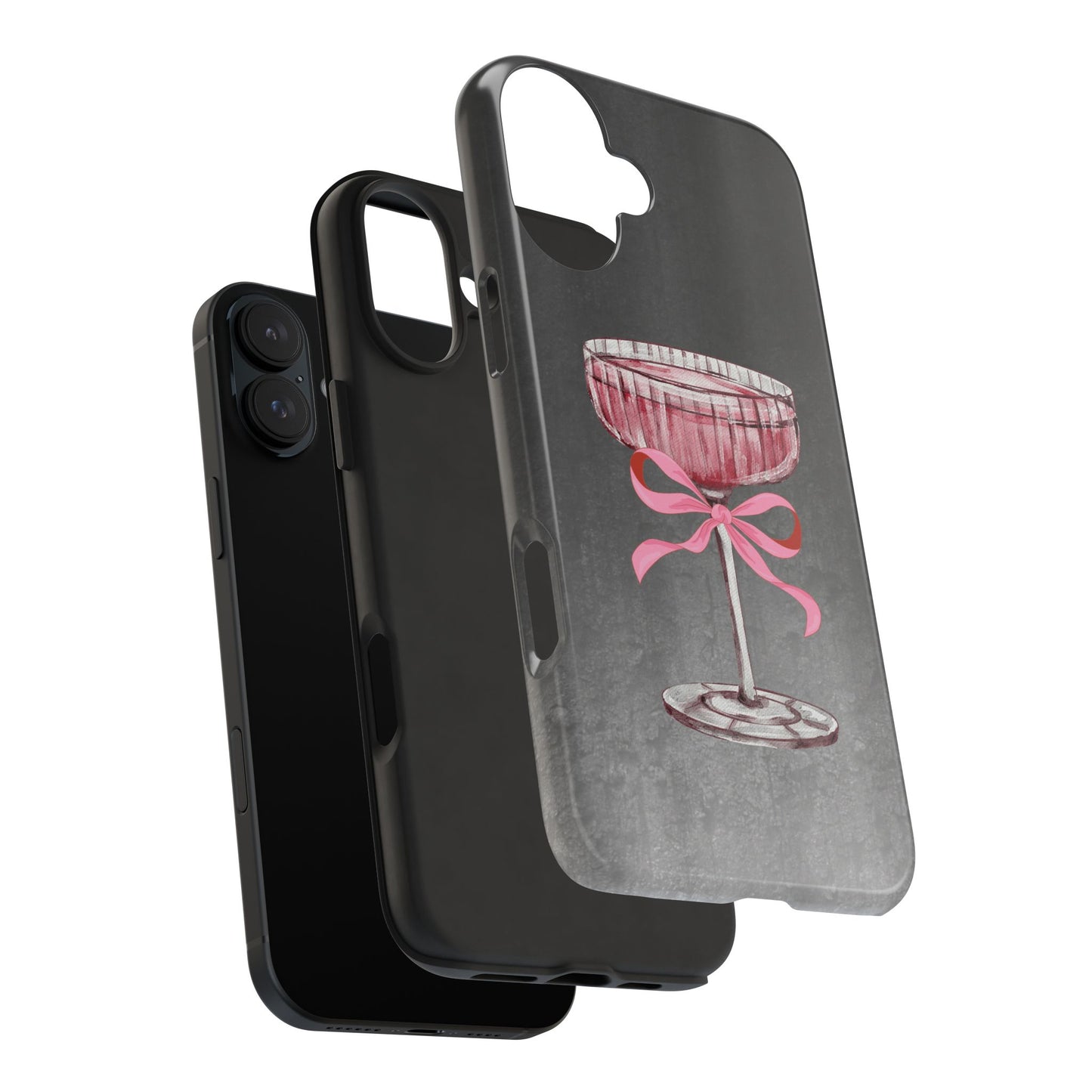 Martini Phone Case, Pink Cocktail Drink Protective Cover, Tough Phone Case, Gift for Martini Lover, Stylish Phone Accessory, Unique Phone