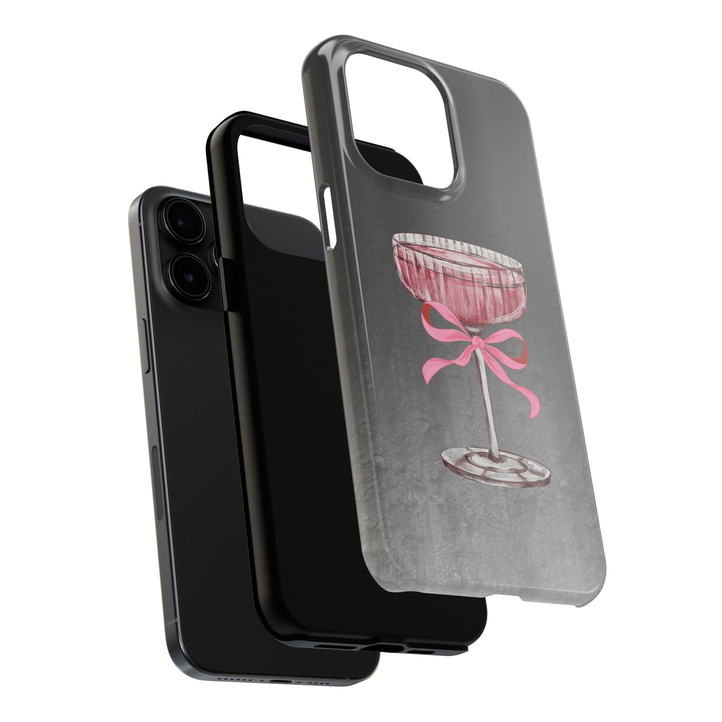 Martini Phone Case, Pink Cocktail Drink Protective Cover, Tough Phone Case, Gift for Martini Lover, Stylish Phone Accessory, Unique Phone