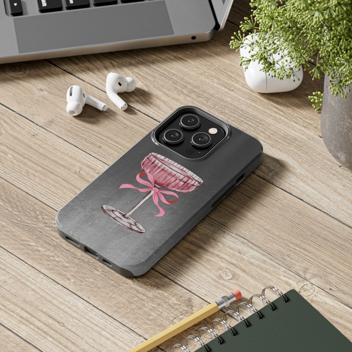 Martini Phone Case, Pink Cocktail Drink Protective Cover, Tough Phone Case, Gift for Martini Lover, Stylish Phone Accessory, Unique Phone