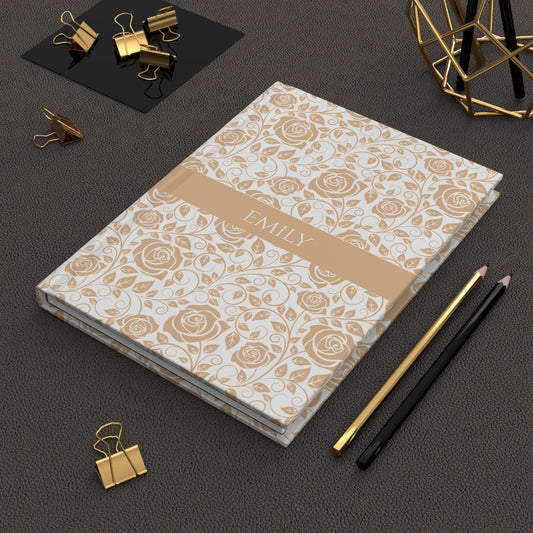 Floral Hardcover Journal, Personalized Aesthetic Diary - Matte Cover, Gift for Writers, Bullet Journal Notebook, Unique Stationery, Custom
