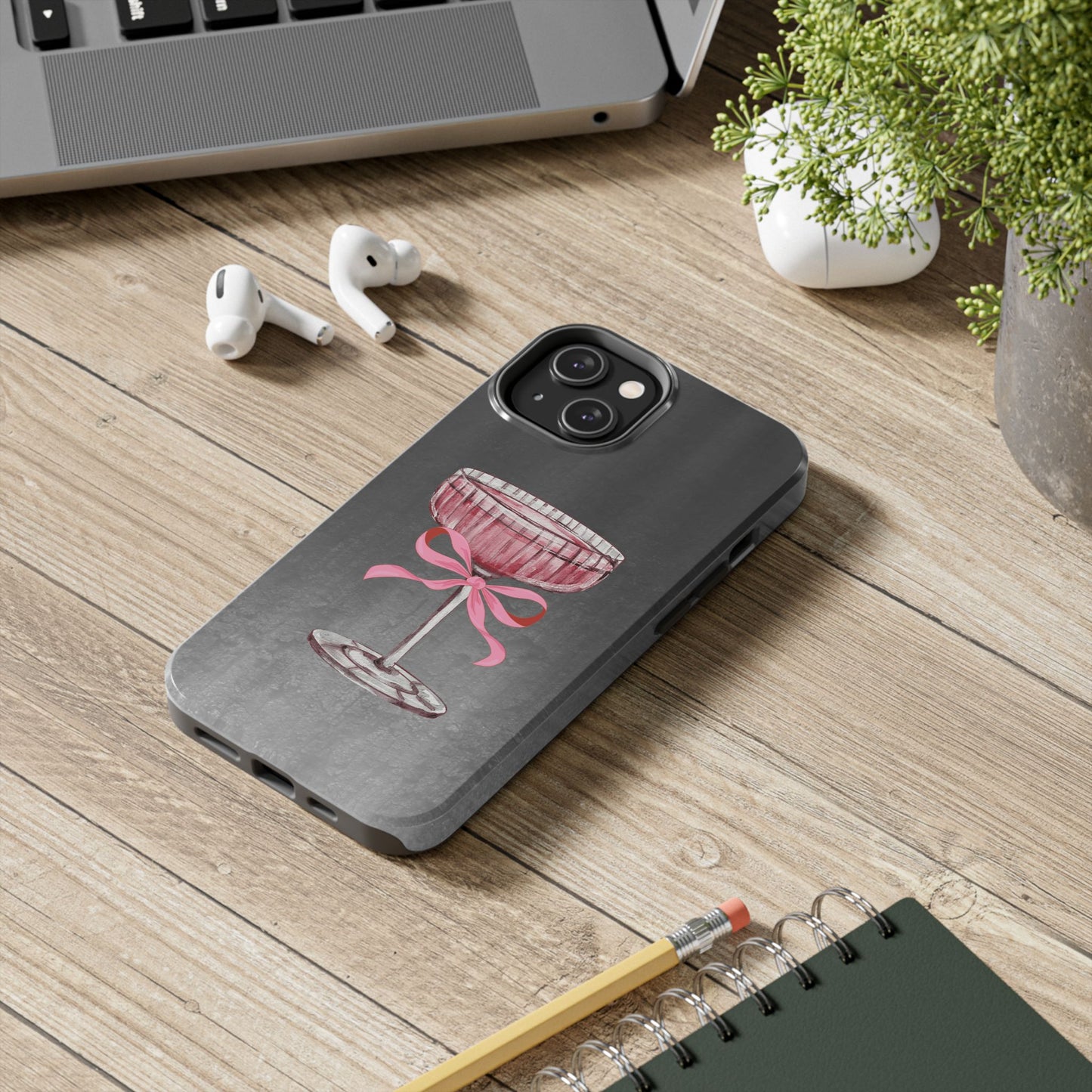 Martini Phone Case, Pink Cocktail Drink Protective Cover, Tough Phone Case, Gift for Martini Lover, Stylish Phone Accessory, Unique Phone