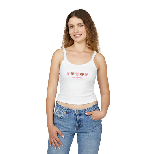 Tank Top with Cute Bear Print - Women's Fashion
