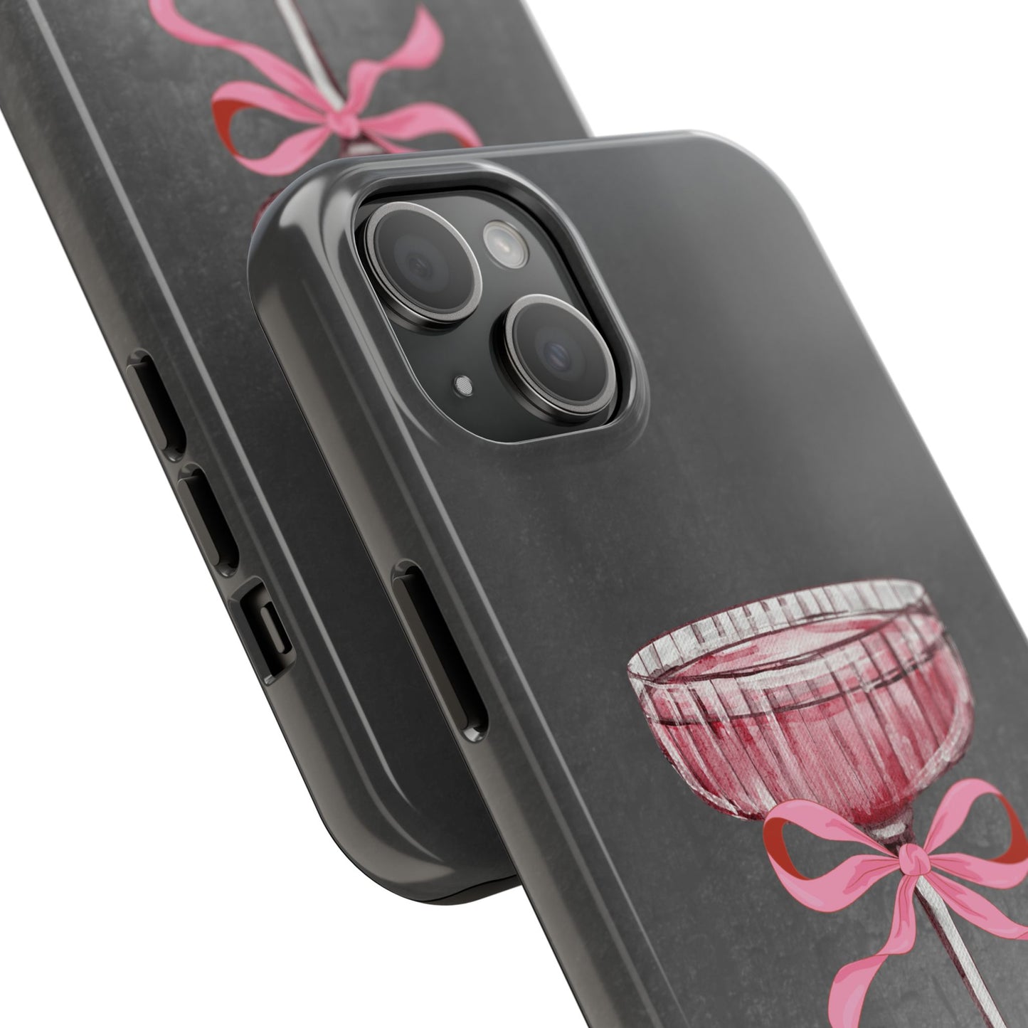 Martini Phone Case, Pink Cocktail Drink Protective Cover, Tough Phone Case, Gift for Martini Lover, Stylish Phone Accessory, Unique Phone