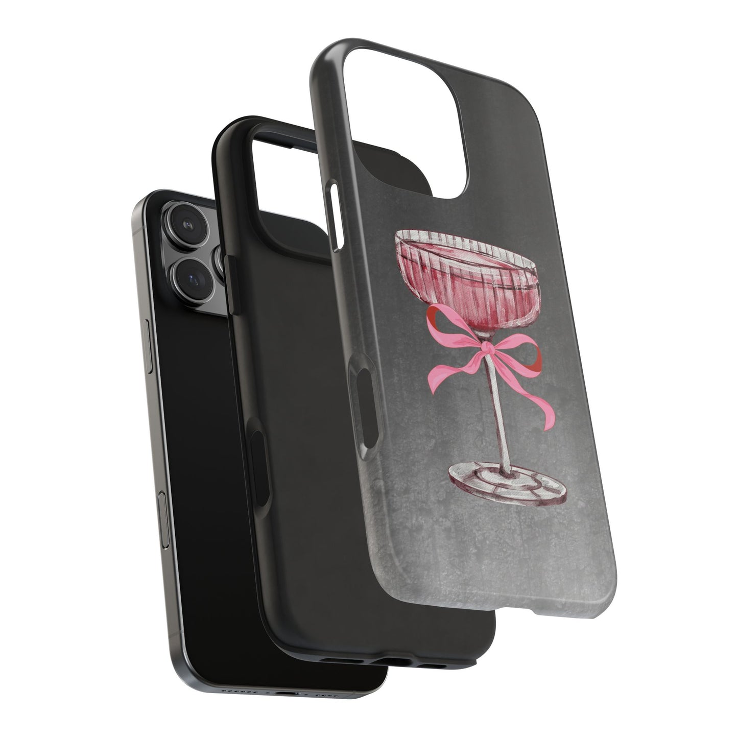 Martini Phone Case, Pink Cocktail Drink Protective Cover, Tough Phone Case, Gift for Martini Lover, Stylish Phone Accessory, Unique Phone