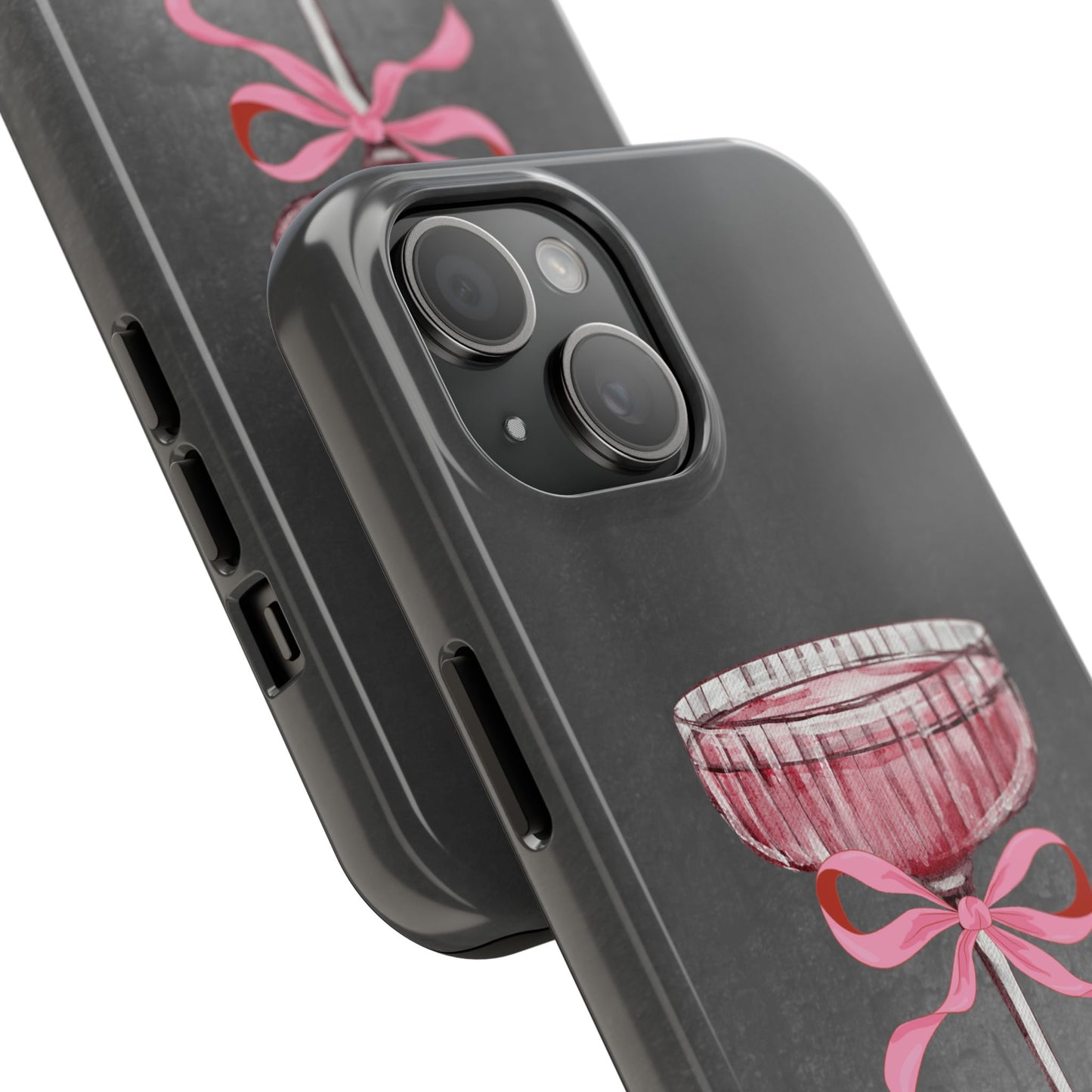 Martini Phone Case, Pink Cocktail Drink Protective Cover, Tough Phone Case, Gift for Martini Lover, Stylish Phone Accessory, Unique Phone