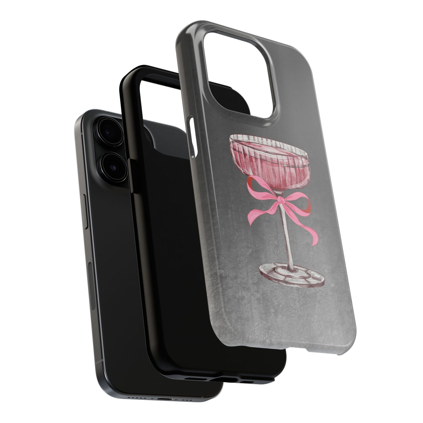 Martini Phone Case, Pink Cocktail Drink Protective Cover, Tough Phone Case, Gift for Martini Lover, Stylish Phone Accessory, Unique Phone