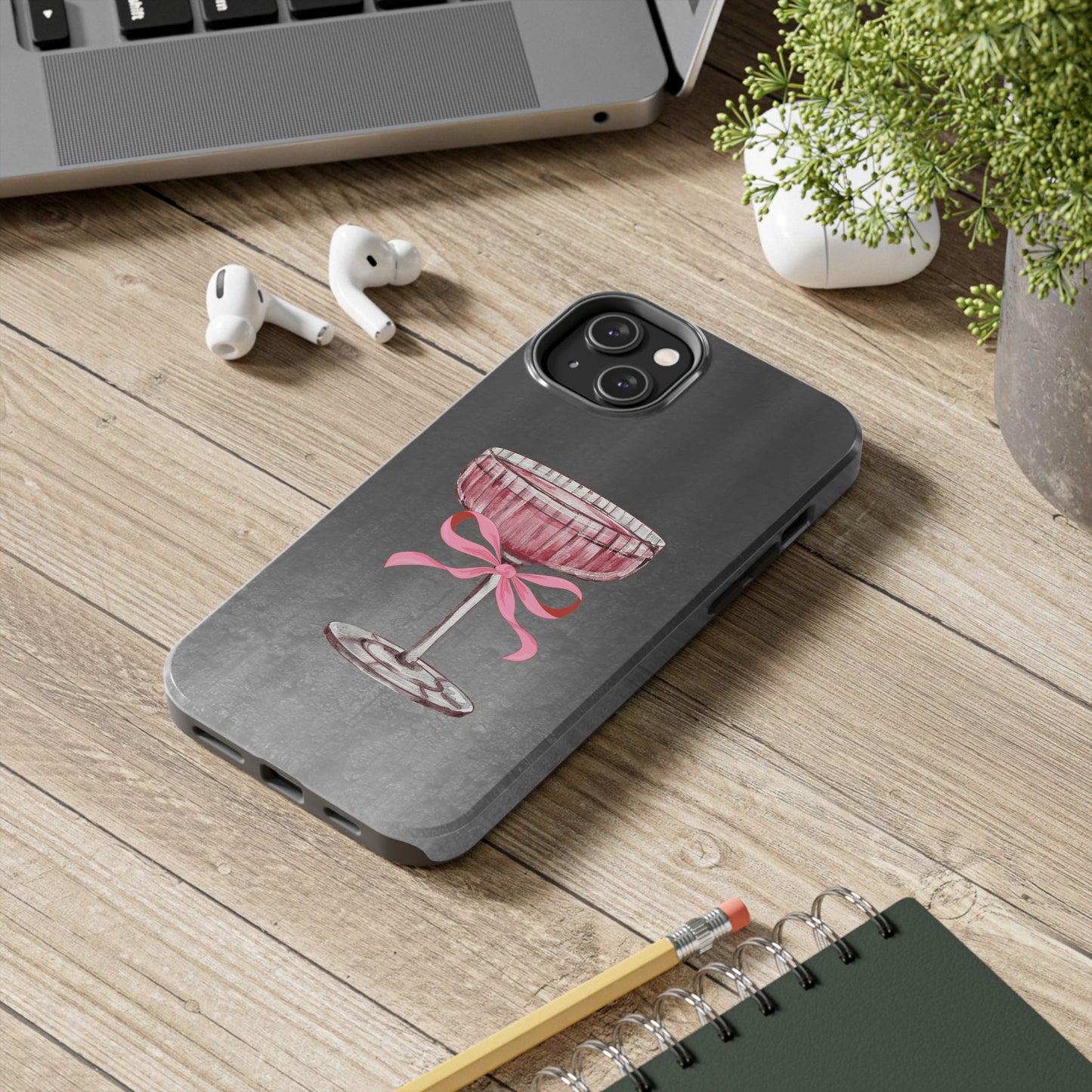 Martini Phone Case, Pink Cocktail Drink Protective Cover, Tough Phone Case, Gift for Martini Lover, Stylish Phone Accessory, Unique Phone