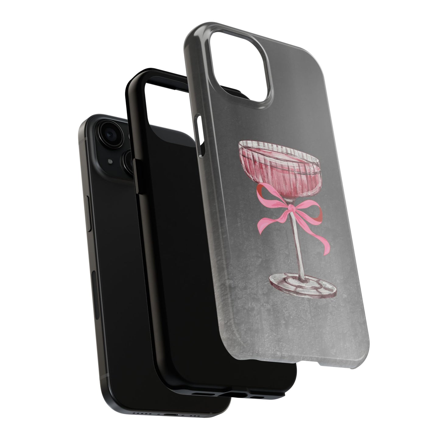 Martini Phone Case, Pink Cocktail Drink Protective Cover, Tough Phone Case, Gift for Martini Lover, Stylish Phone Accessory, Unique Phone