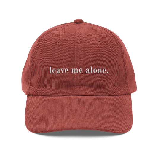 Cap with Embroidered 'Leave Me Alone, Not Interested, I Don't Care' Quote