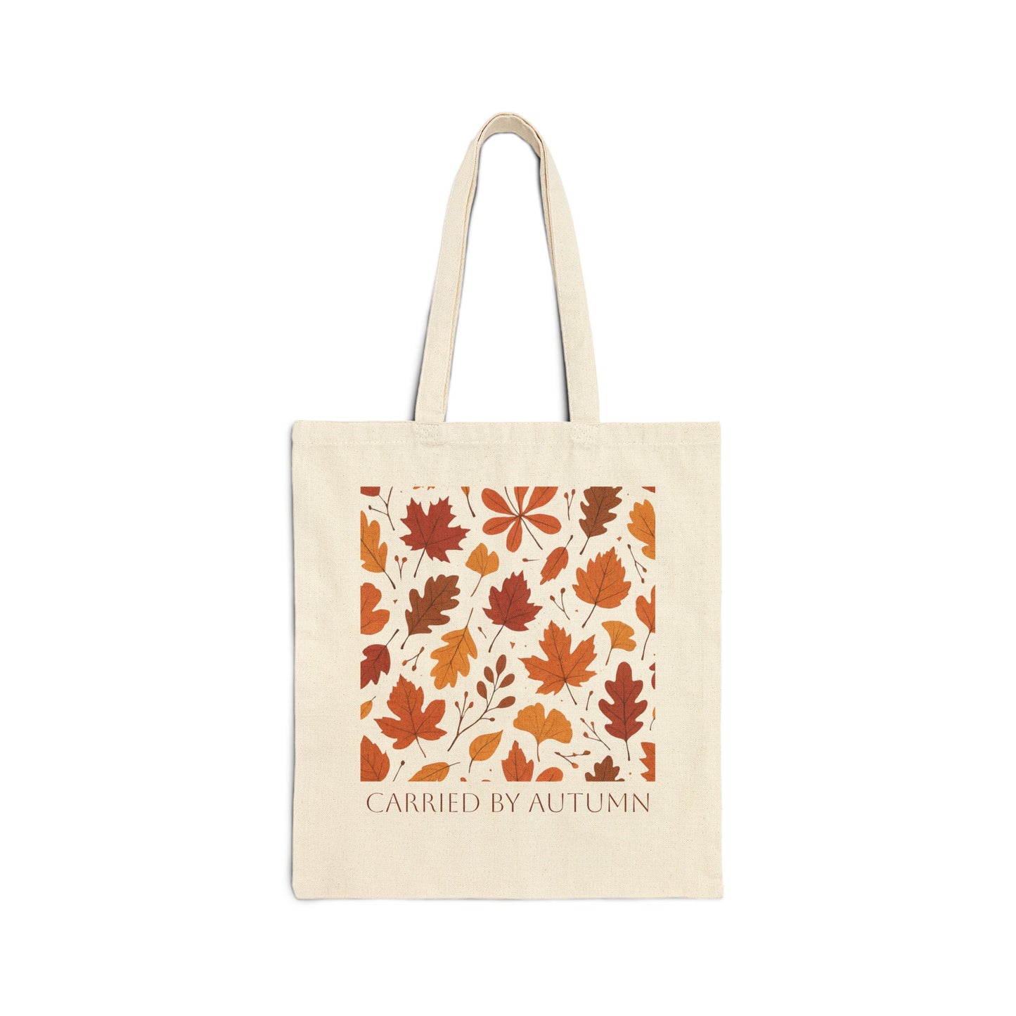 Autumn Cotton Canvas Tote Bag, Fall Leaves Tote, Eco-Friendly, Reusable Grocery Bag, Shoulder Bag Gift