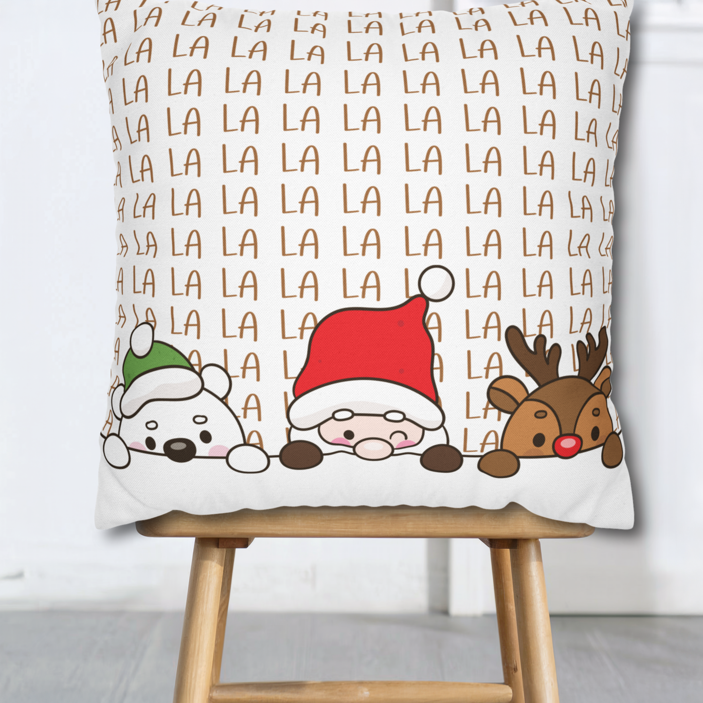 Happy Holidays Spun Polyester Pillowcase, Christmas Pillow Cover, Festive Home Decor, Holiday Throw Cushion, Seasonal Decoration