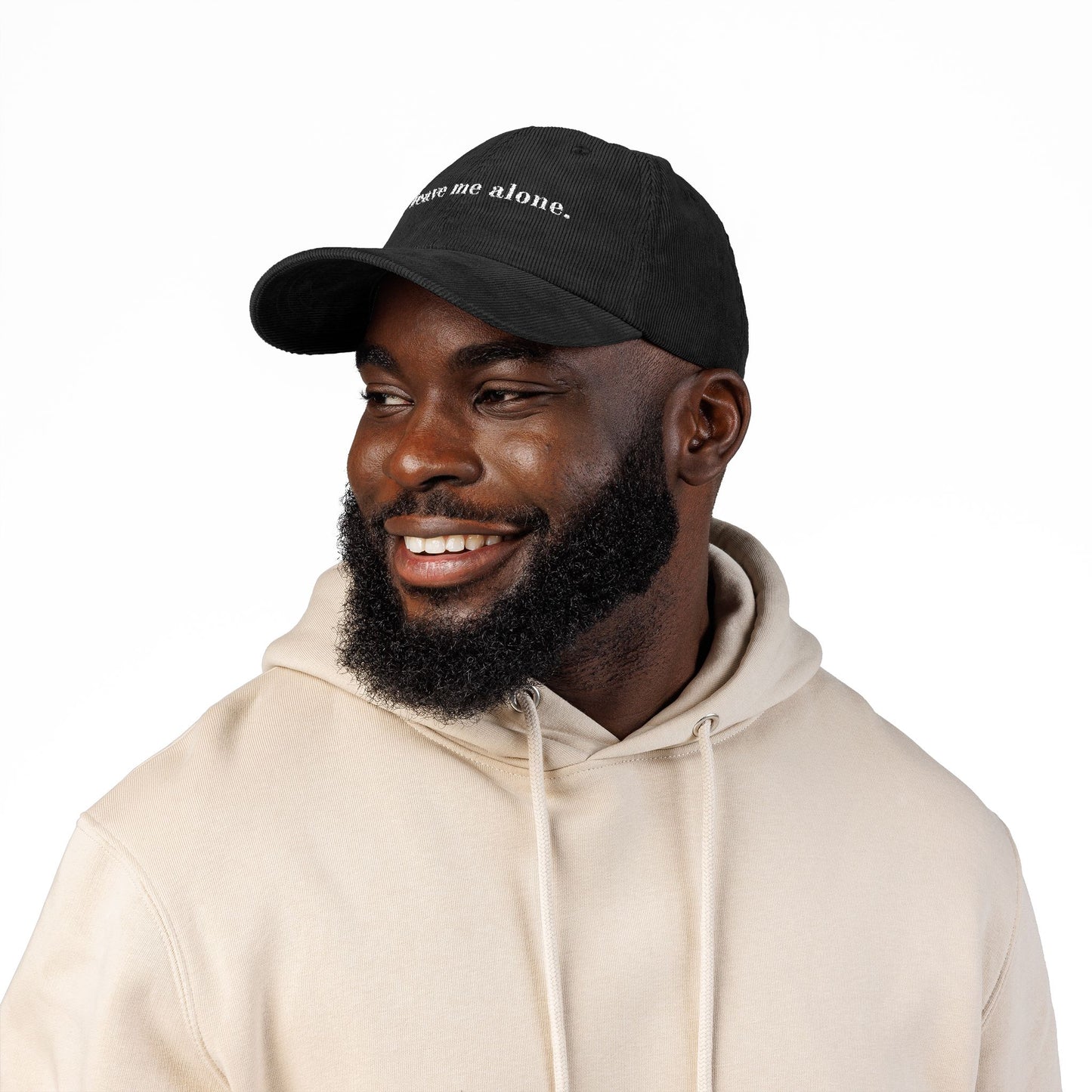 Cap with Embroidered 'Leave Me Alone, Not Interested, I Don't Care' Quote