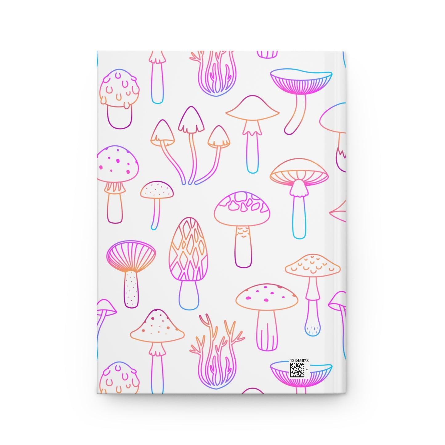 Matte Hardcover Journal, Funny Mushroom Design, Feel the Energy, Tourquese, Gift for Writers, Stationery Supplies, Unique Notebook,