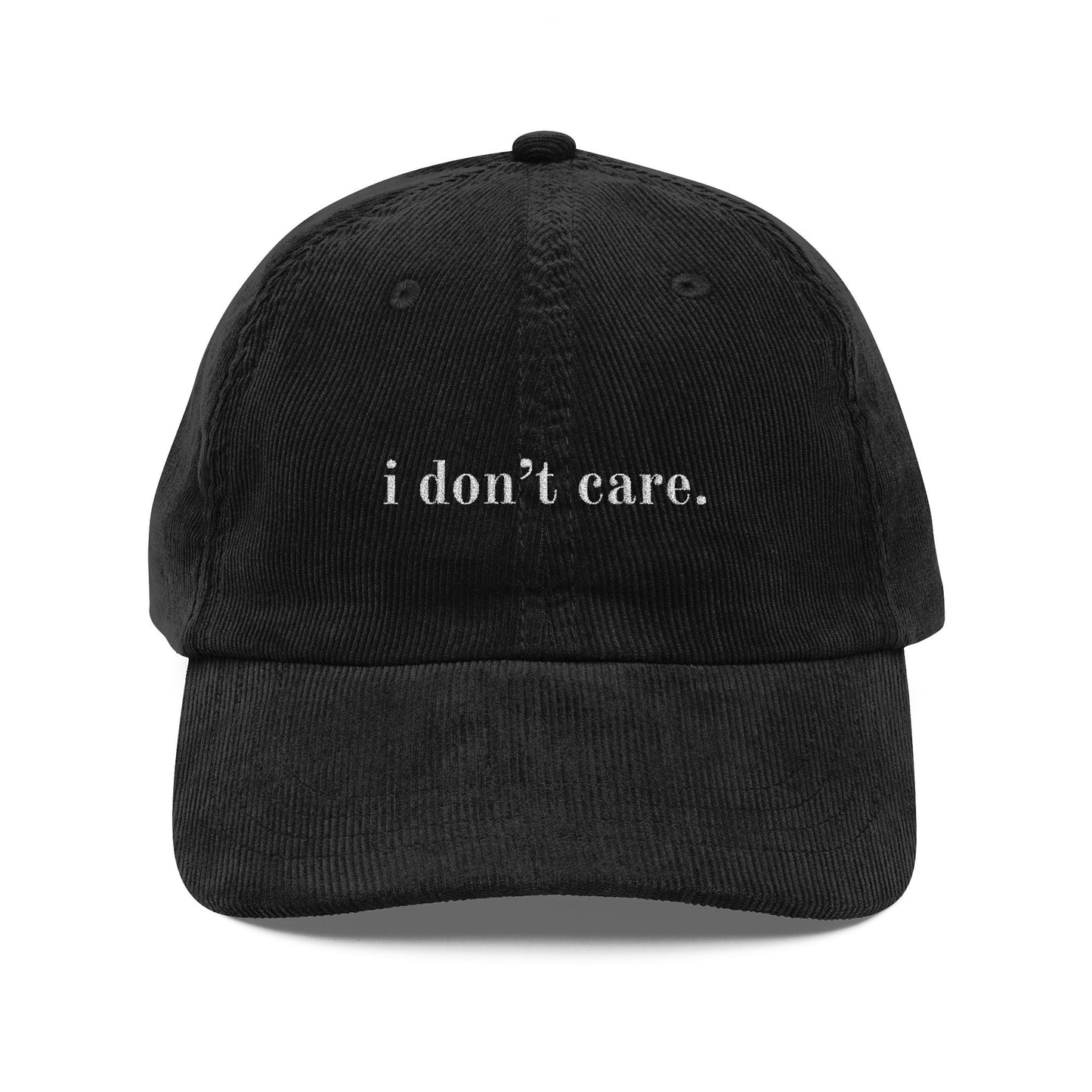 Cap with Embroidered 'Leave Me Alone, Not Interested, I Don't Care' Quote