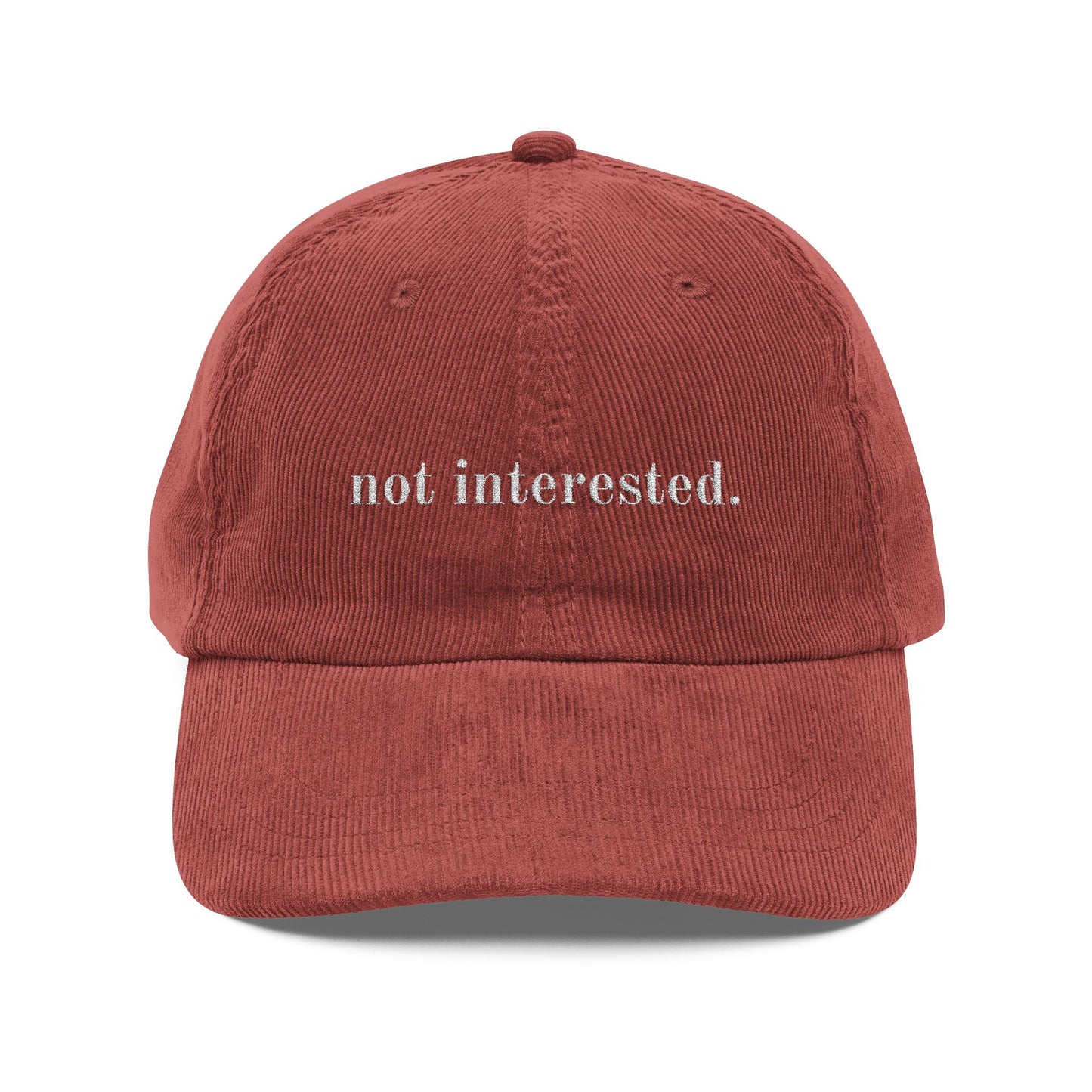 Cap with Embroidered 'Leave Me Alone, Not Interested, I Don't Care' Quote