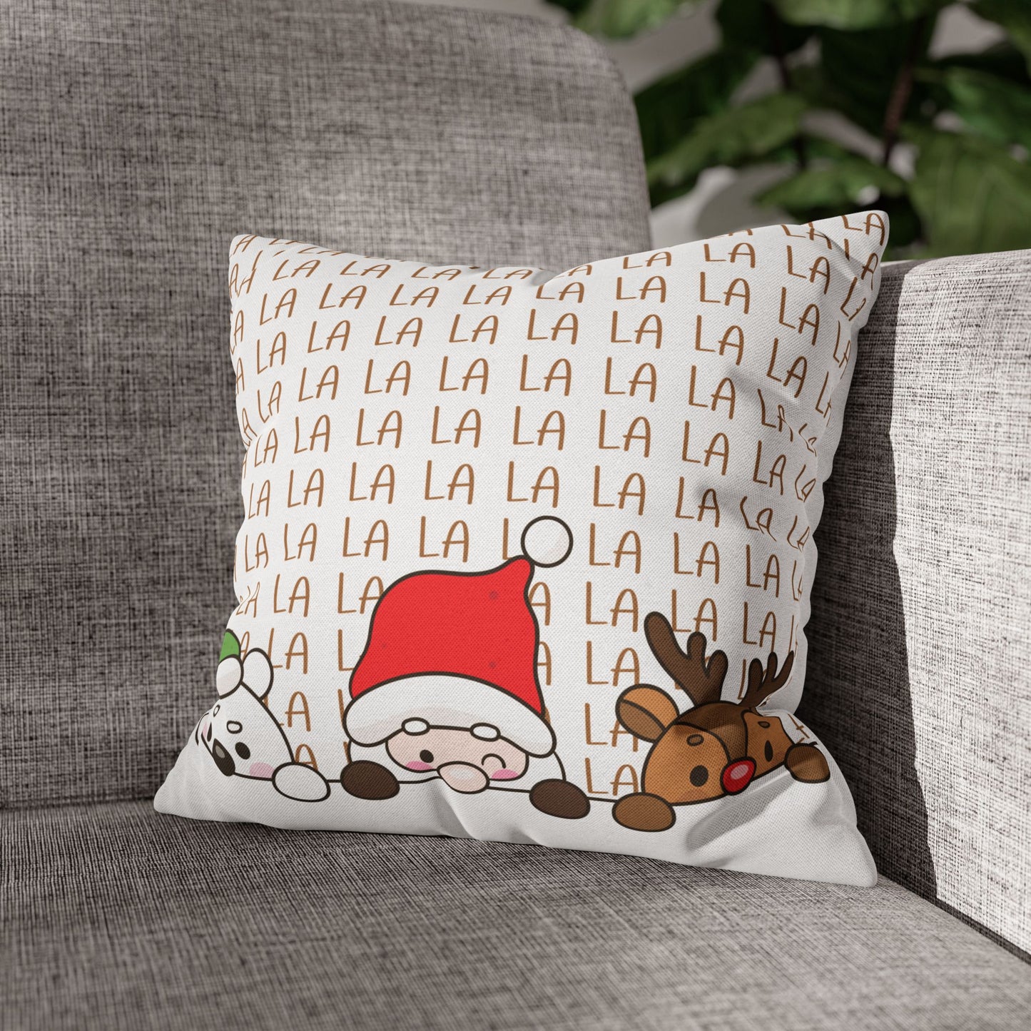 Happy Holidays Spun Polyester Pillowcase, Christmas Pillow Cover, Festive Home Decor, Holiday Throw Cushion, Seasonal Decoration