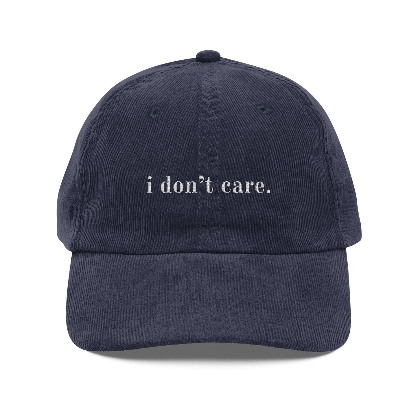 Cap with Embroidered 'Leave Me Alone, Not Interested, I Don't Care' Quote