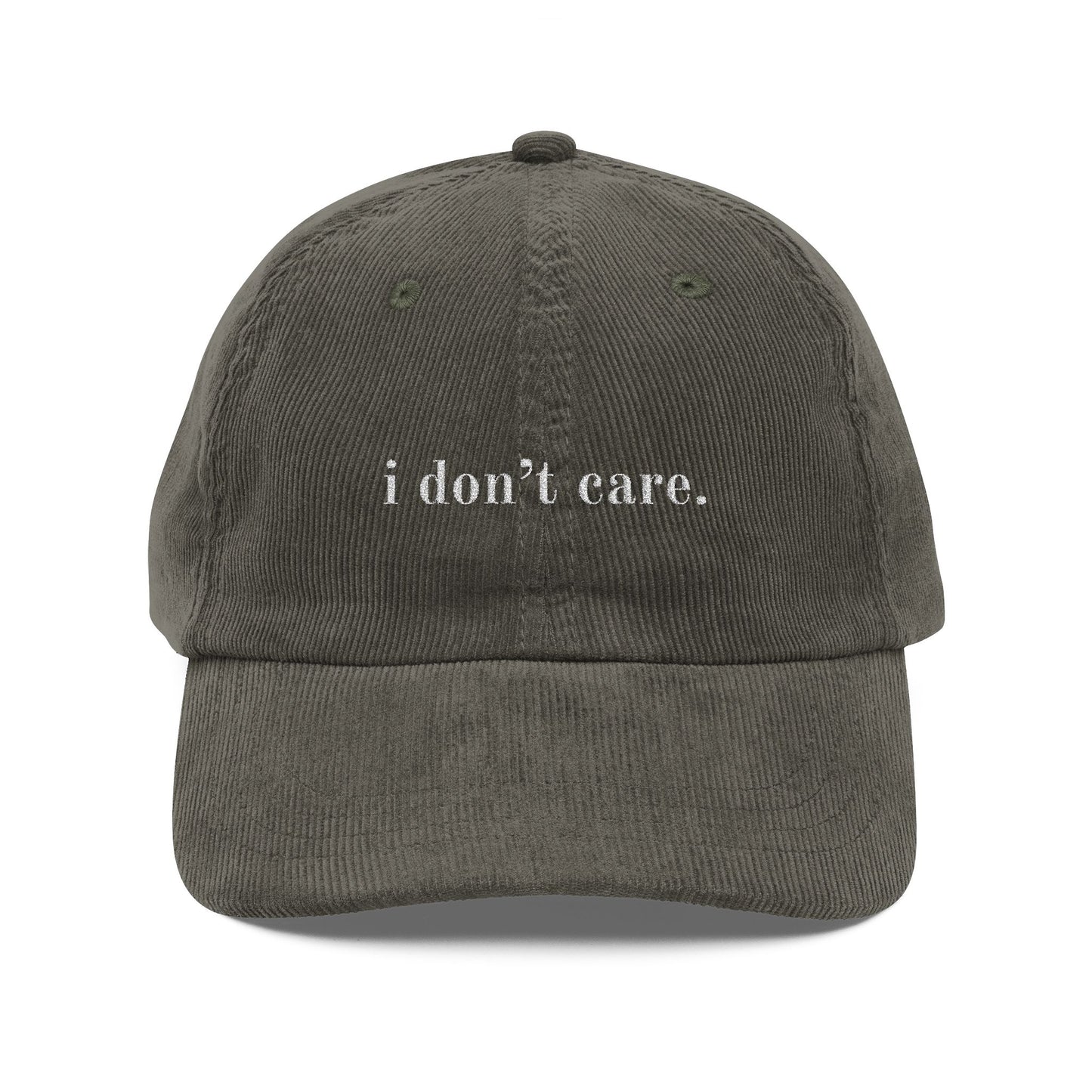 Cap with Embroidered 'Leave Me Alone, Not Interested, I Don't Care' Quote